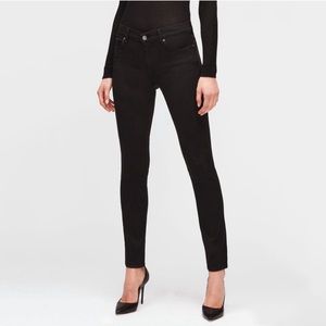 7 For All Mankind Black High Waist ankle straight leg Roxanne Jeans